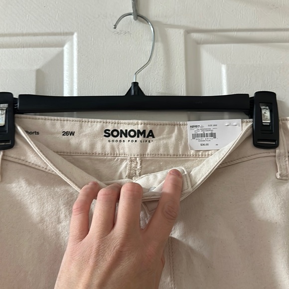 *FINAL*SONOMA HIGH RISE DENIM SHORTS: UNDERWOOD (CREAM): NEW WITH TAGS: SIZE 26W - Picture 3 of 5